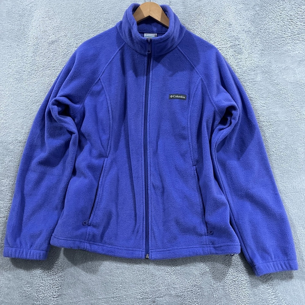 Columbia Jacket Womens XL Purple Full Zip Mid-Length Long Sleeve Basic Fleece